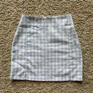 Brandy Melville John Galt Plaid Mini Skirt Blue White Preppy Y2K Coquette Clean